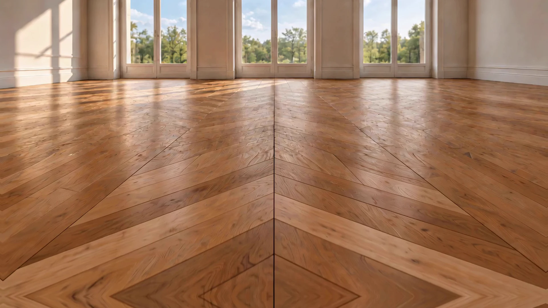 Parquet restauré en Pointe de Hongrie après rénovation